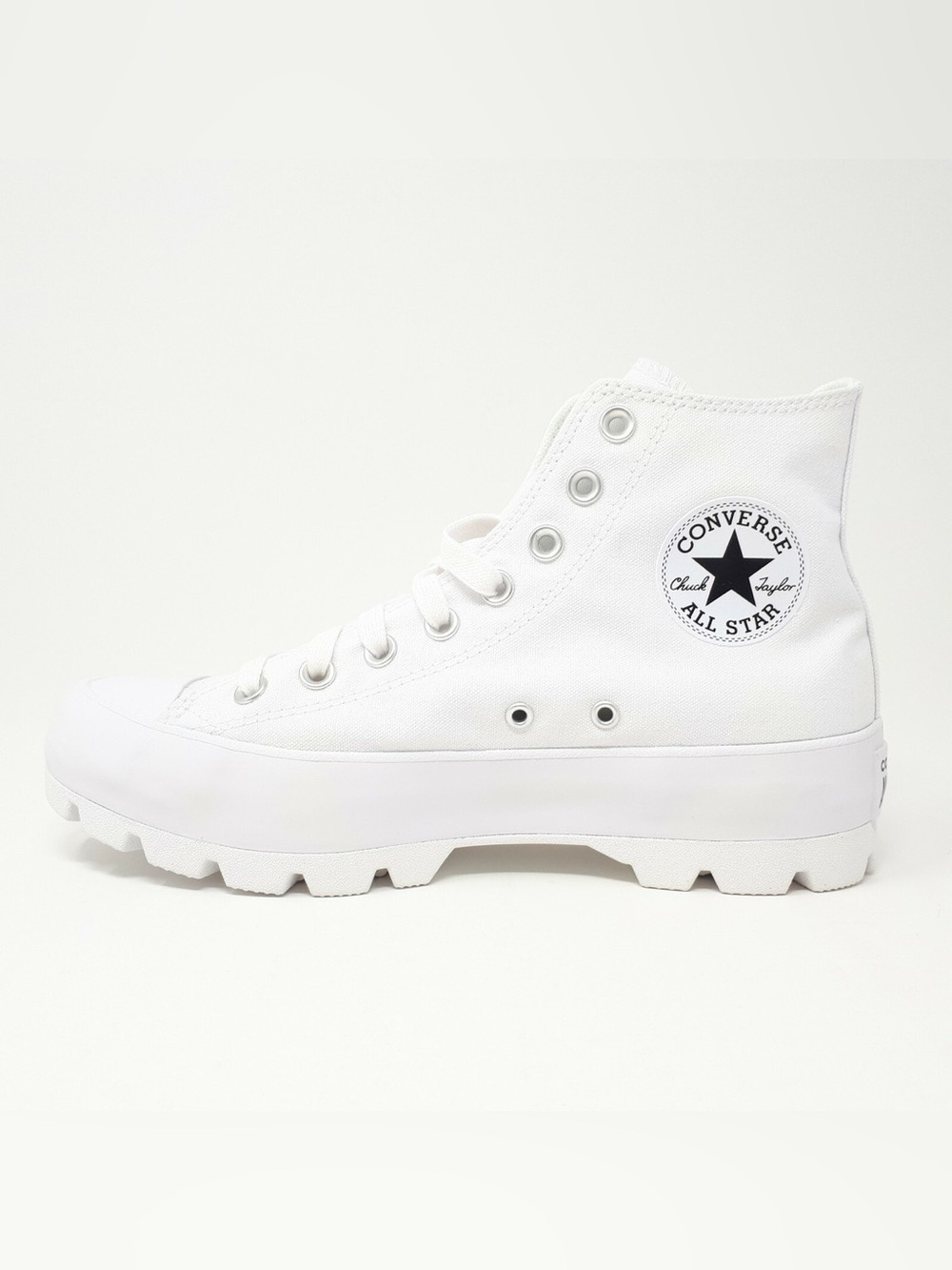 Converse Womens Lugged High Hi Chuck Taylor All Star Canvas White Platform Shoe